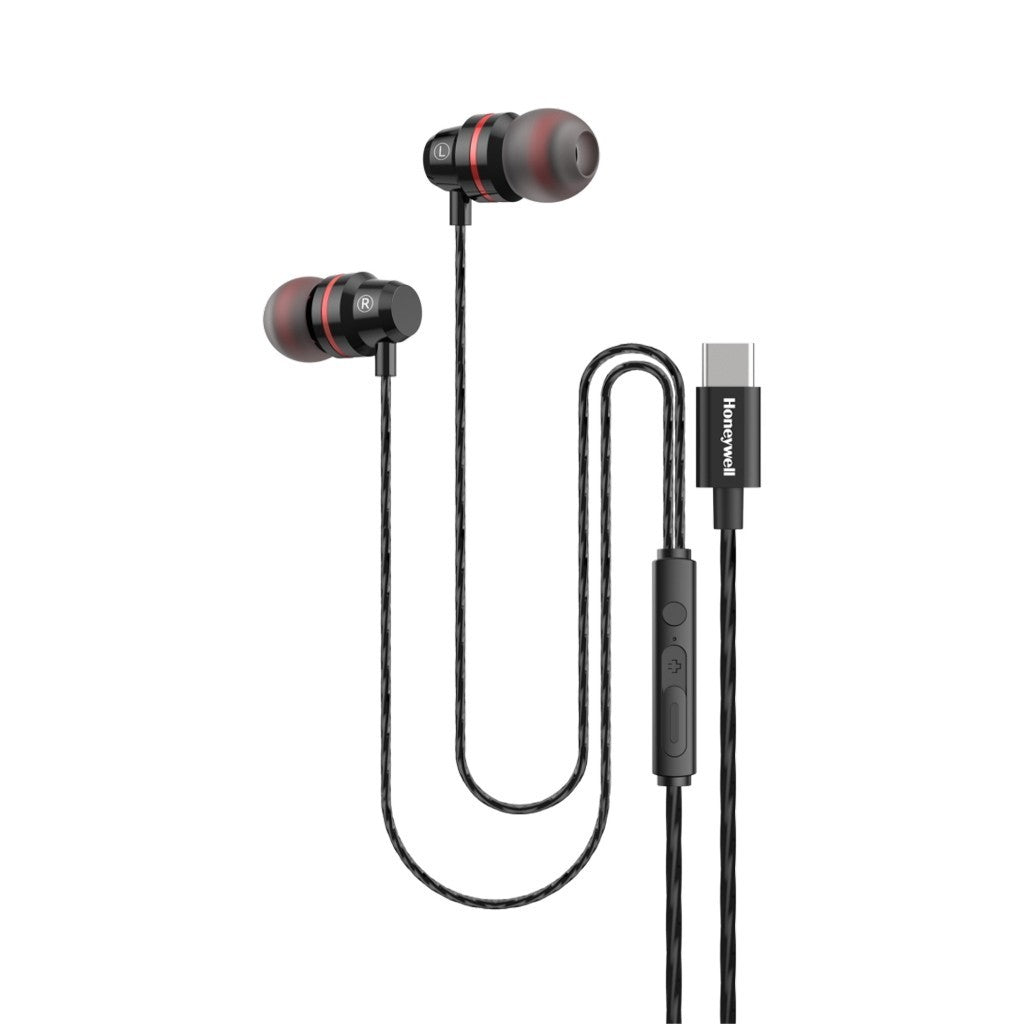 Honeywell Moxie V50 Wired Earphones 3.5 Black หูฟังอินเอียร์แบบมีสาย เสียงคุณภาพสูง ไมค์ในตัว รับประกัน 1 ปี