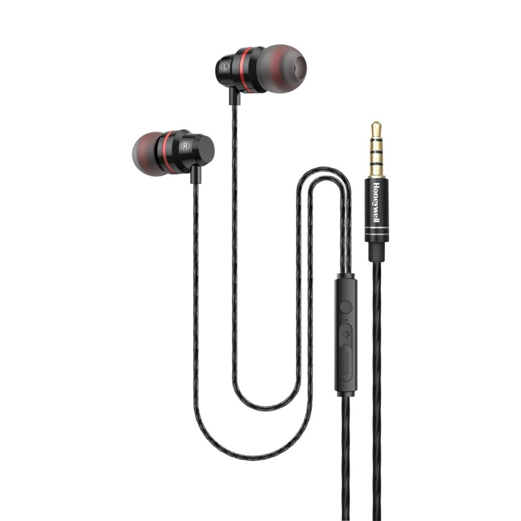 Honeywell Moxie V50 Wired Earphones 3.5 Black หูฟังอินเอียร์แบบมีสาย เสียงคุณภาพสูง ไมค์ในตัว รับประกัน 1 ปี