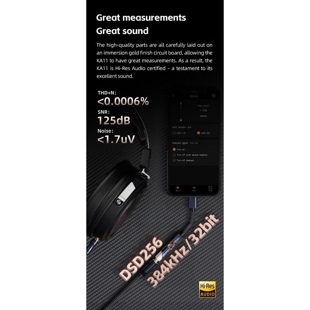 FiiO JadeAudio KA11 ตัวถอดรหัสและขยายสัญญาณเสียง ชิป DAC CS43131 รับประกัน 1 ปี