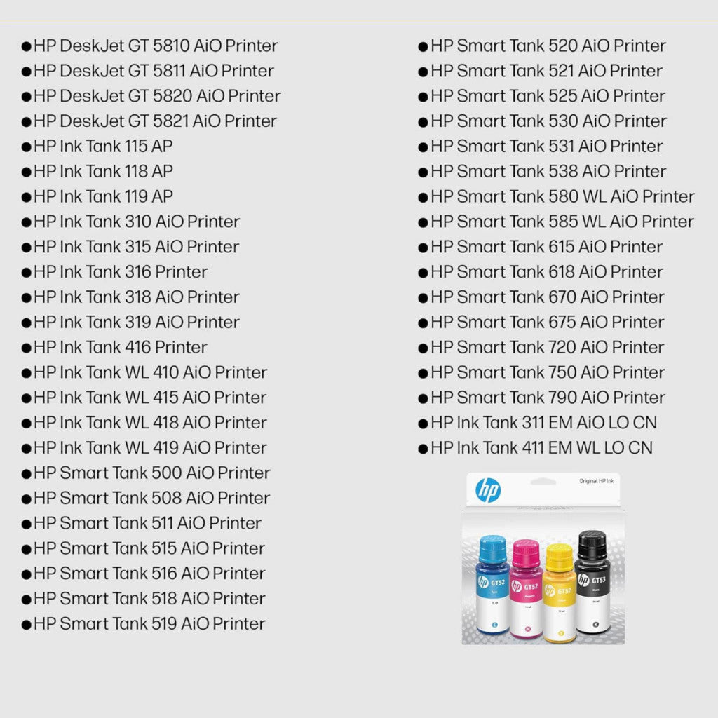 หมึกเติม HP GT53 Black / GT52 Color Original Ink Bottle รับประกัน 1 ปี