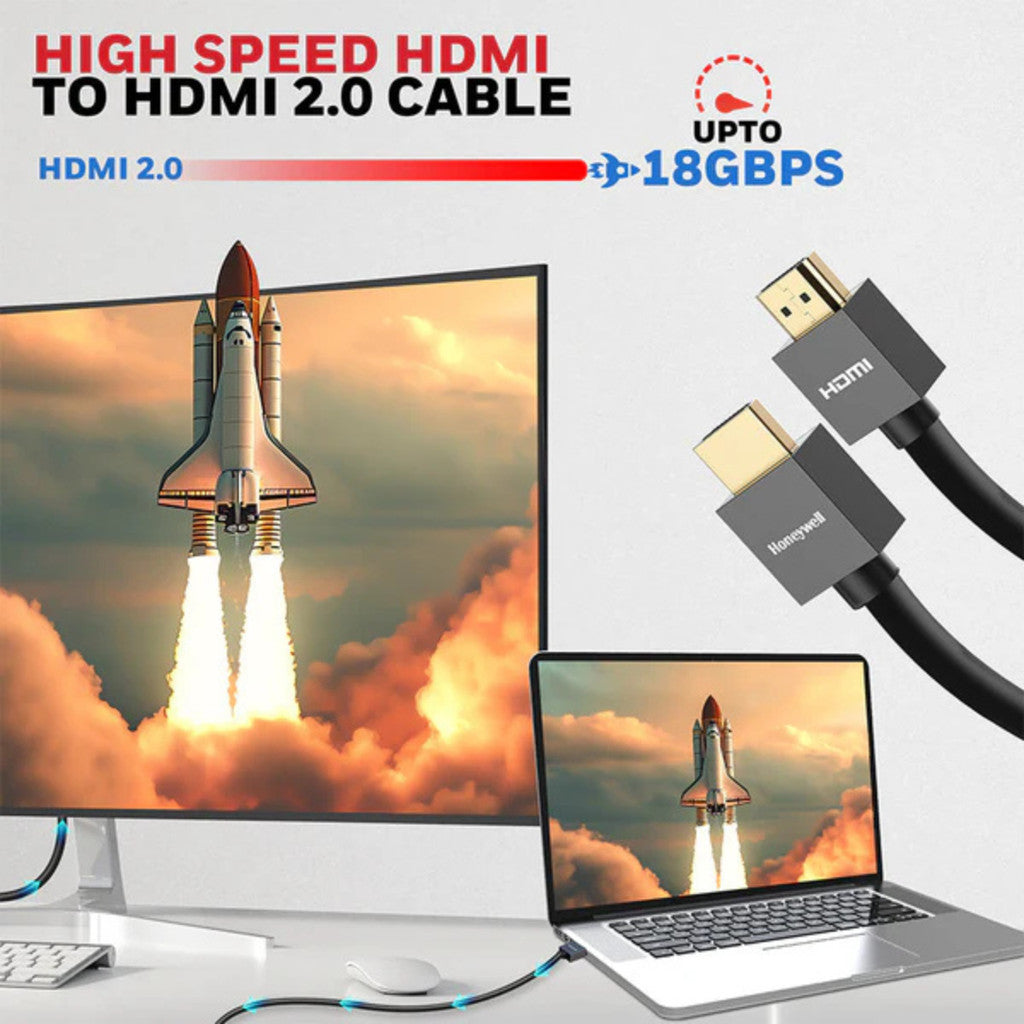 Honeywell สาย HDMI with Ethernet  2.0 Compliant Slim รองรับ 4K Ultra รับประกัน 3 ปี