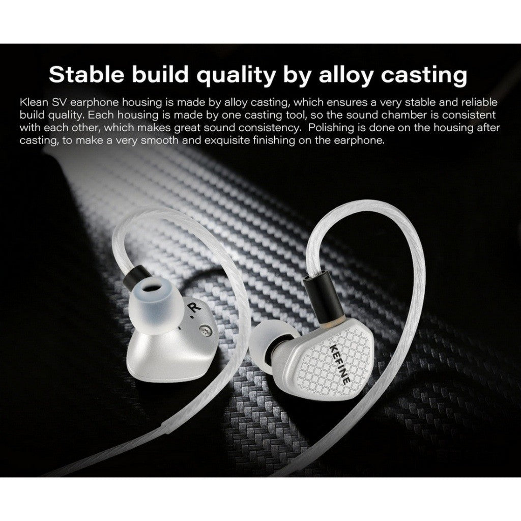 KEFINE Klean SV 3.5 หูฟัง IEMs ไดรเวอร์ไดนามิก 10mm ไดอะแฟรม DLC รับประกัน 1 ปี