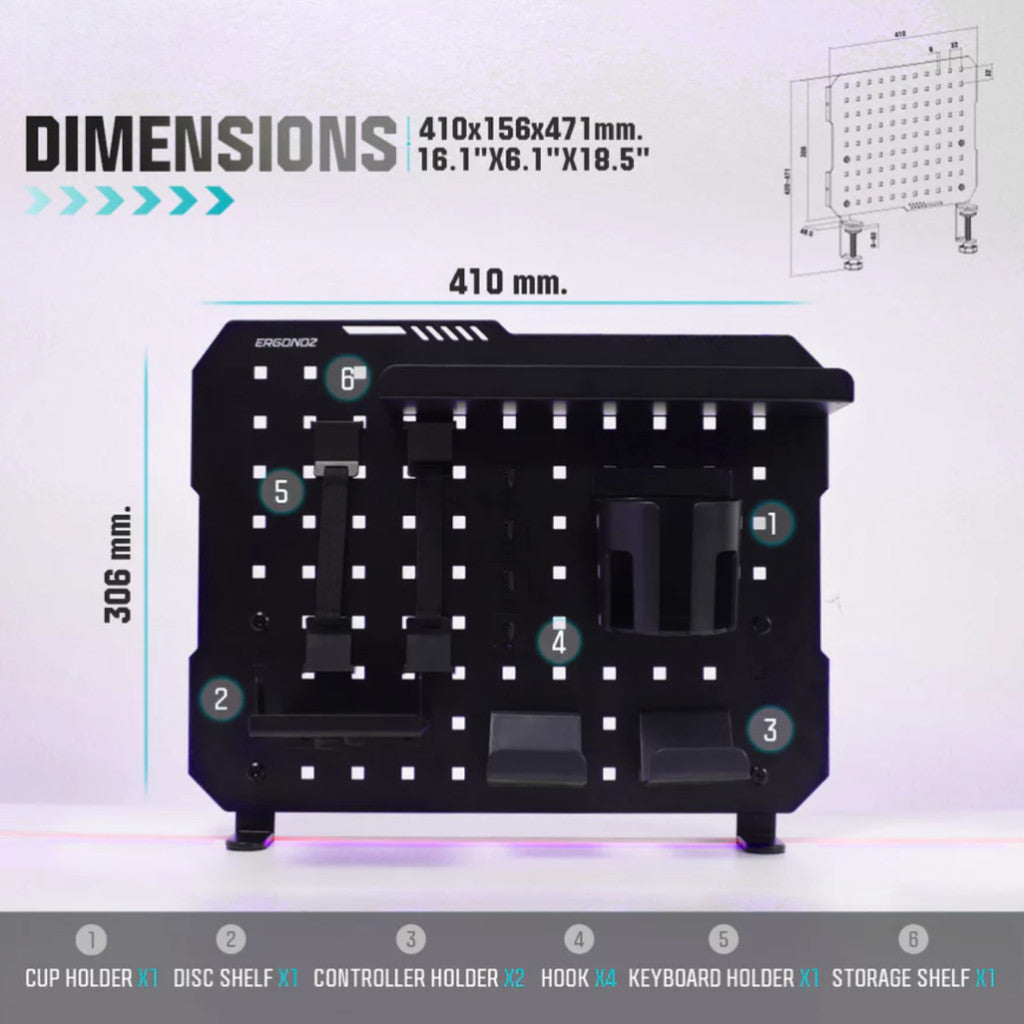 ERGONOZ ชั้นวางของติดโต๊ะ PANEL03 PEGBOARD DIY รับประกัน 1 ปี