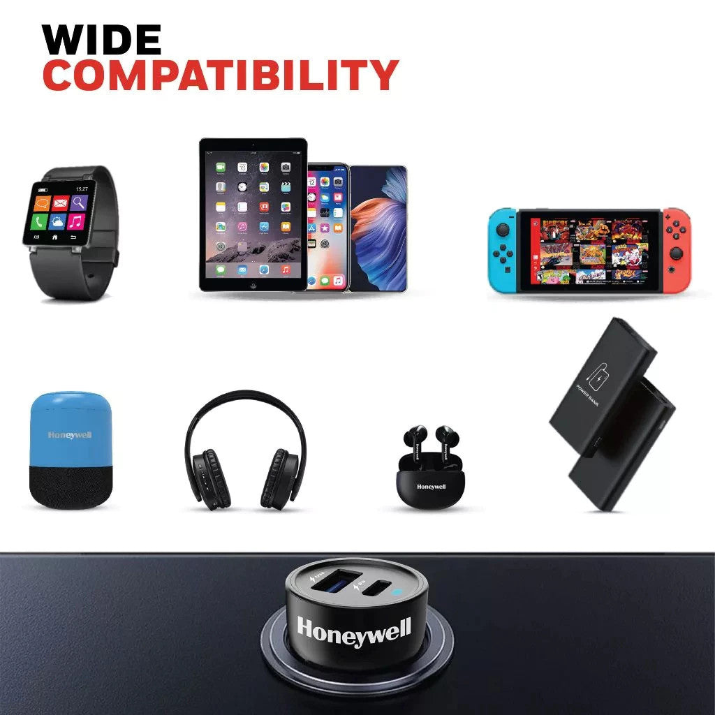 Honeywell หัวชาร์จในรถยนต์ Micro CLA Smart Car Charger Fast Charge USB Type C / Type A รับประกัน 3 ปี