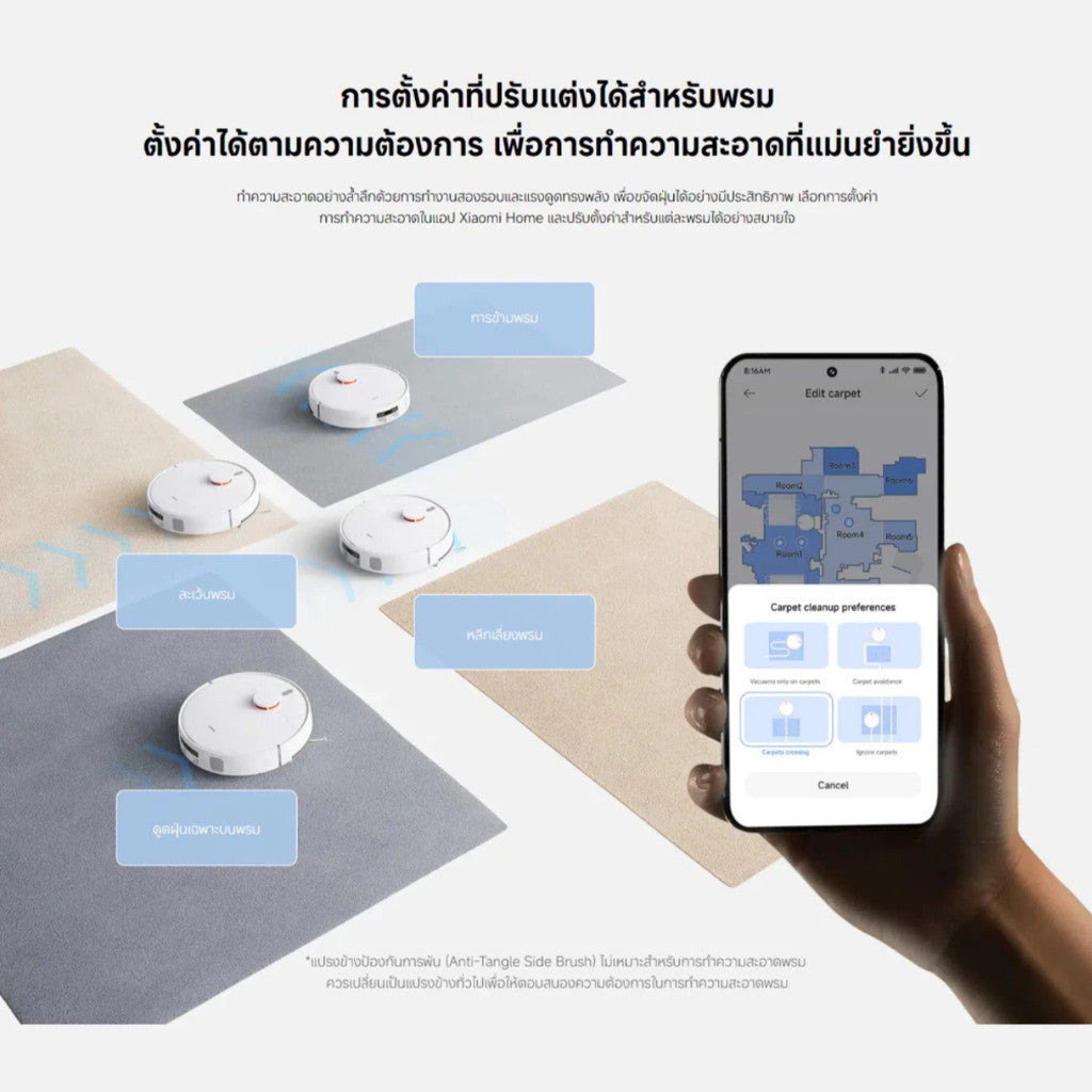 Xiaomi Robot Vacuum H40 10000Pa หุ่นยนต์ดูดฝุ่น ระบบนำทางอัจฉริยะ LDS ควบคุมผ่านแอป Mi Home รับประกัน 1 ปี