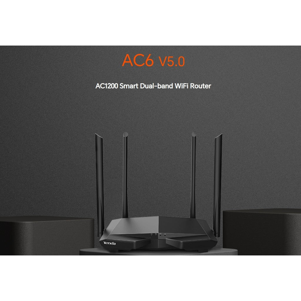 Tenda AC6 Dual-band AC1200 Smart WiFi Router รับประกัน 4 ปี