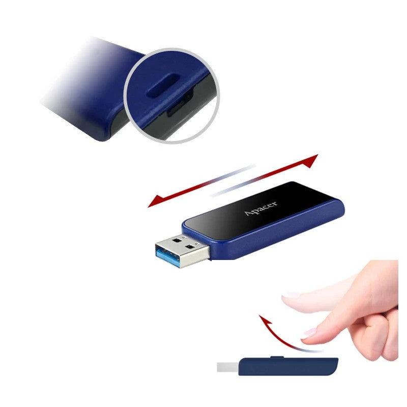 APACER Flash Drive แฟลชไดร์ฟ AH356 64GB [Blue] (AP64GAH356B-1)
