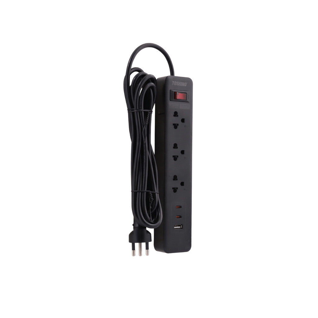 TOSHINO รางปลั๊ก XY-33USBC 3 ช่อง +2 TYPC C + 1USB/3M สินค้ารับประกัน 3 ปี