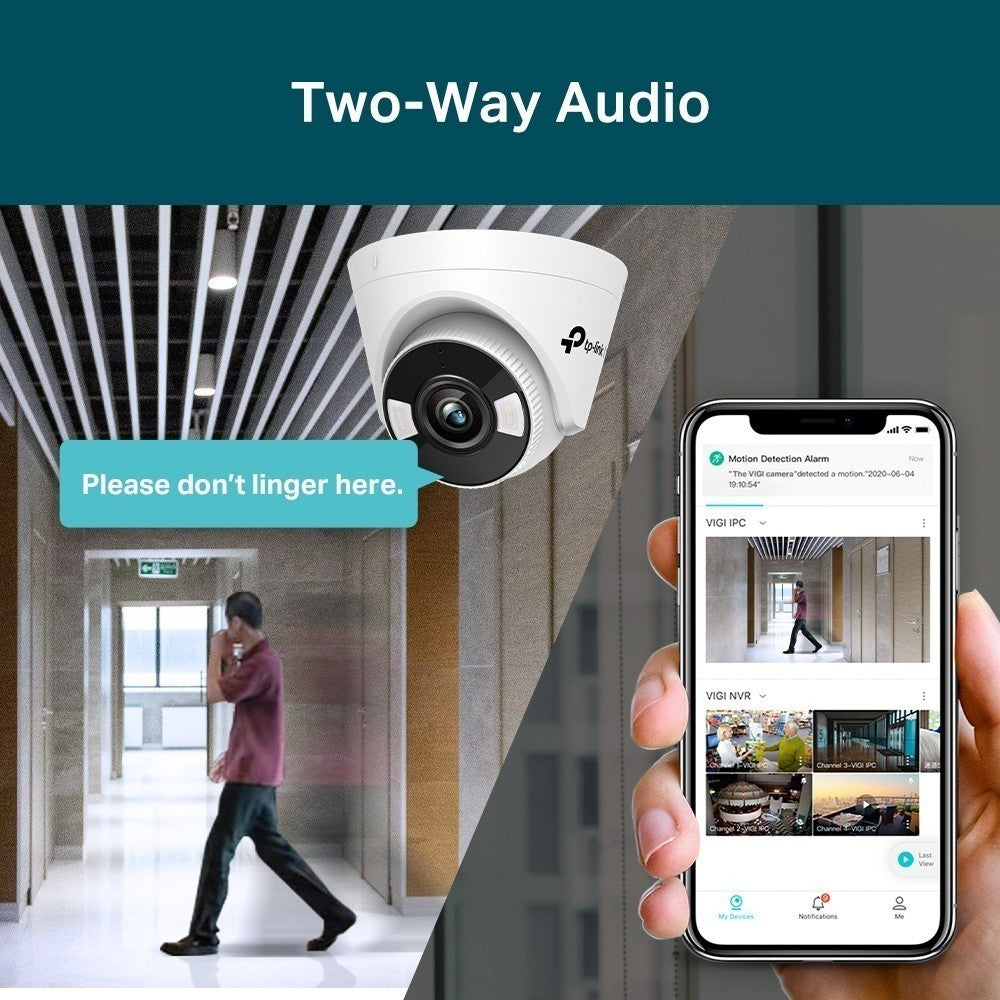 TP-LINK VIGI C450 4MM 5MP กล้องวงจรปิดภายใน FULL COLOR TURRET NETWORK CAMERA ประกัน 3 ปี
