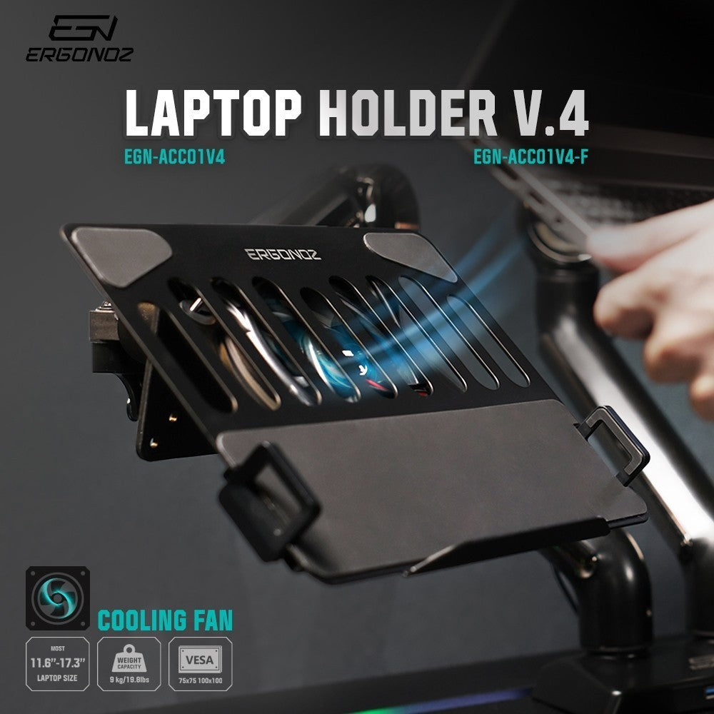 Ergonoz Laptop Holder V.4 ที่วางแล็ปท็อปEGN-ACC01V4-B/  EGN-ACC01V4-B-F(มีพัดลม)
