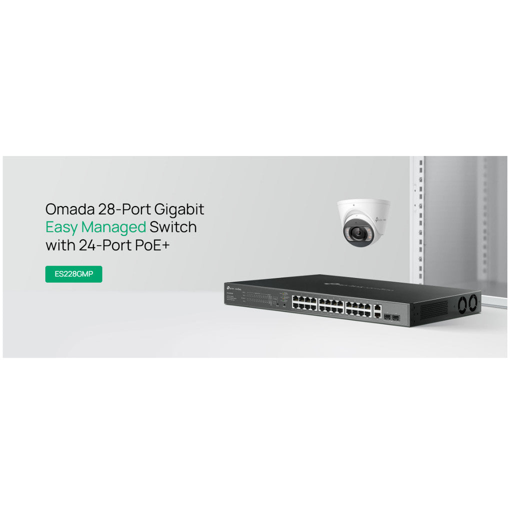TP-LINK ES228GMP Managed Switch  Omada 28-Port Gigabit with 24-Port PoE+ รับประกันตลอดการใช้งาน