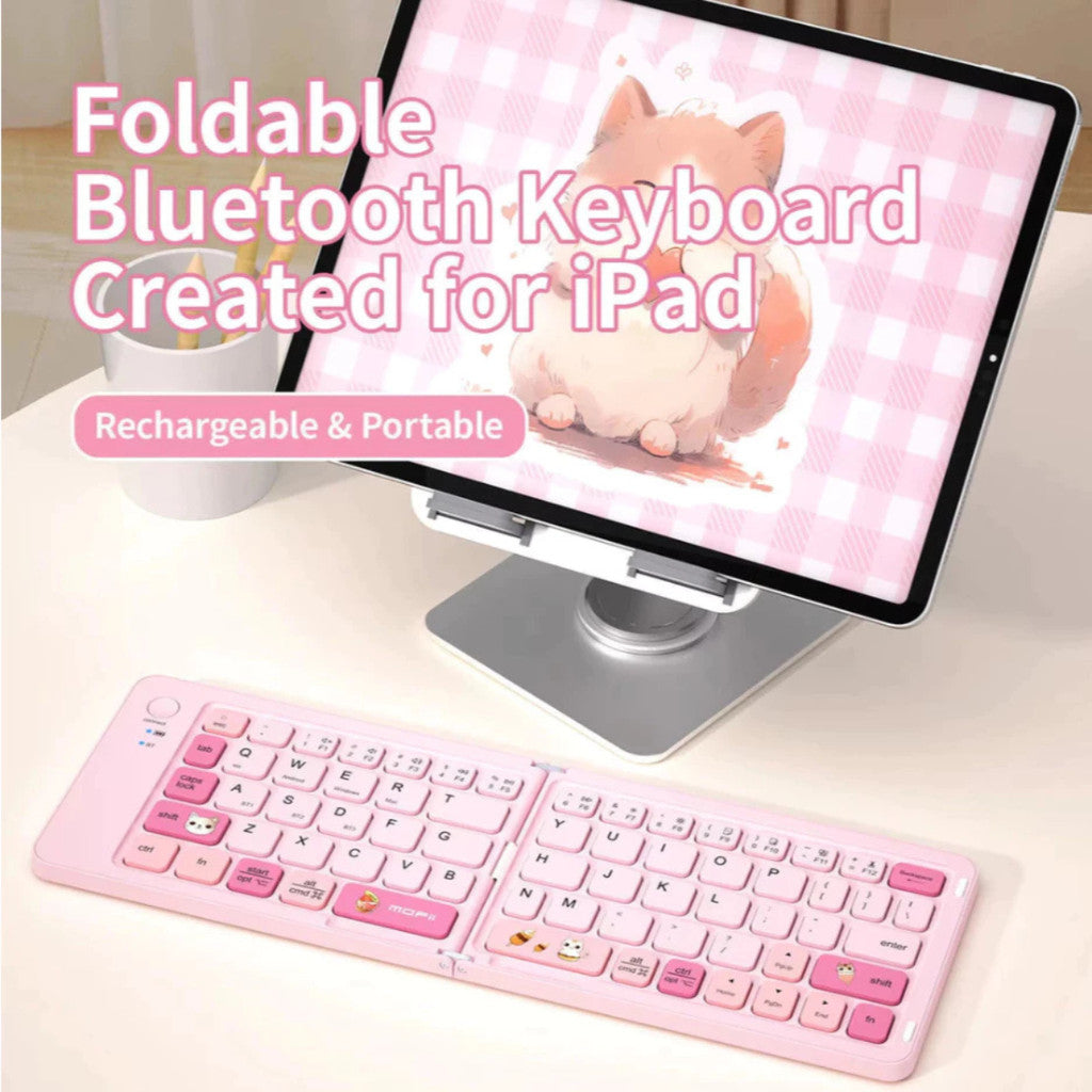 MOFii Z1 Re-charge Bluetooth คียบอร์ดขนาดเล็กพับได้ ชาร์จไฟได้ ลายน้องแมว