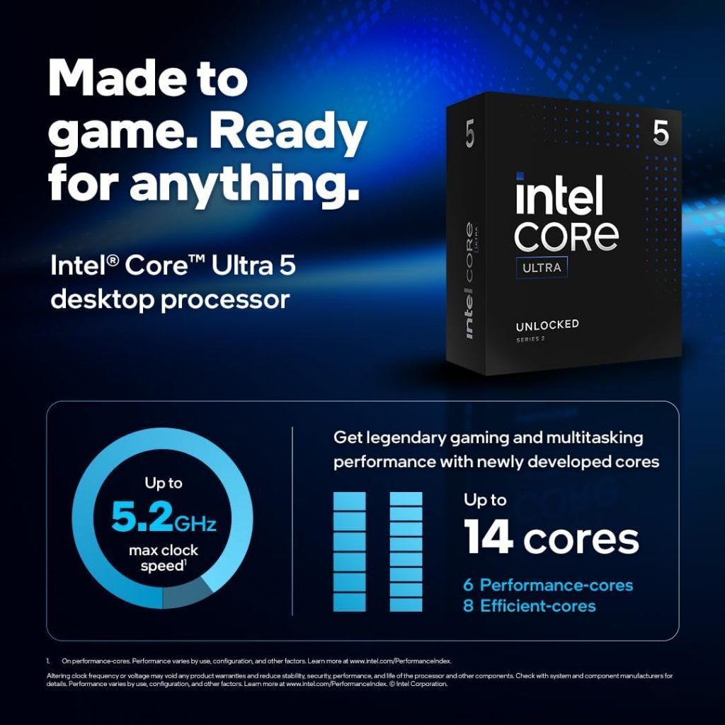 INTEL CORE ULTRA 5 245KF- 14C 14T รับประกัน 3 ปี