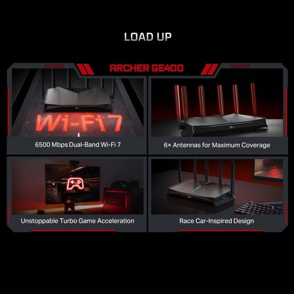 TP-LINK ARCHER GE400 Wi-Fi-7 BE6500 Dual-Band  Gaming Router รับประกันศูนย์ไทย