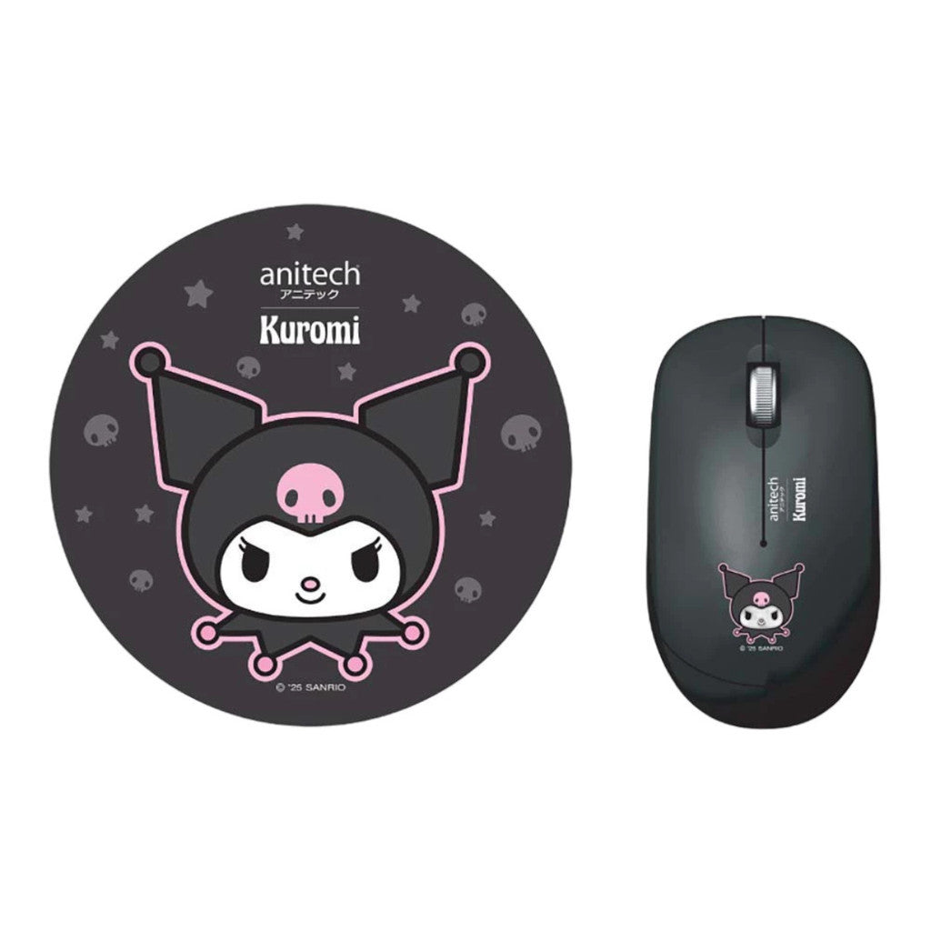 ANITECH X KUROMI เมาส์ไร้สาย รุ่น KU-WMP01 COMBO SET WIRELESS MOUSE WITH MOUSE PAD