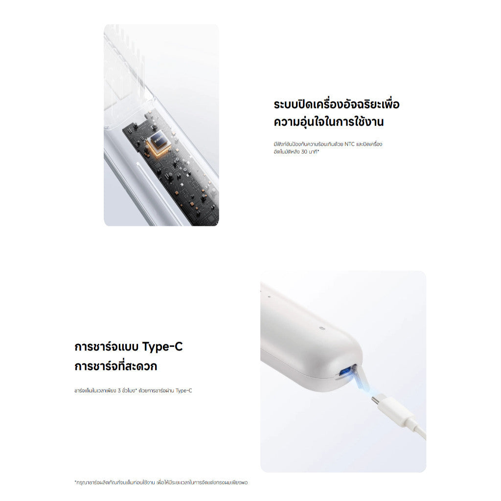 Xiaomi Cordless Hair Straightener Brush หวีไฟฟ้า I ไอออนลบนับสิบล้านตัว I การตั้งค่าอุณหภูมิสามระดับ