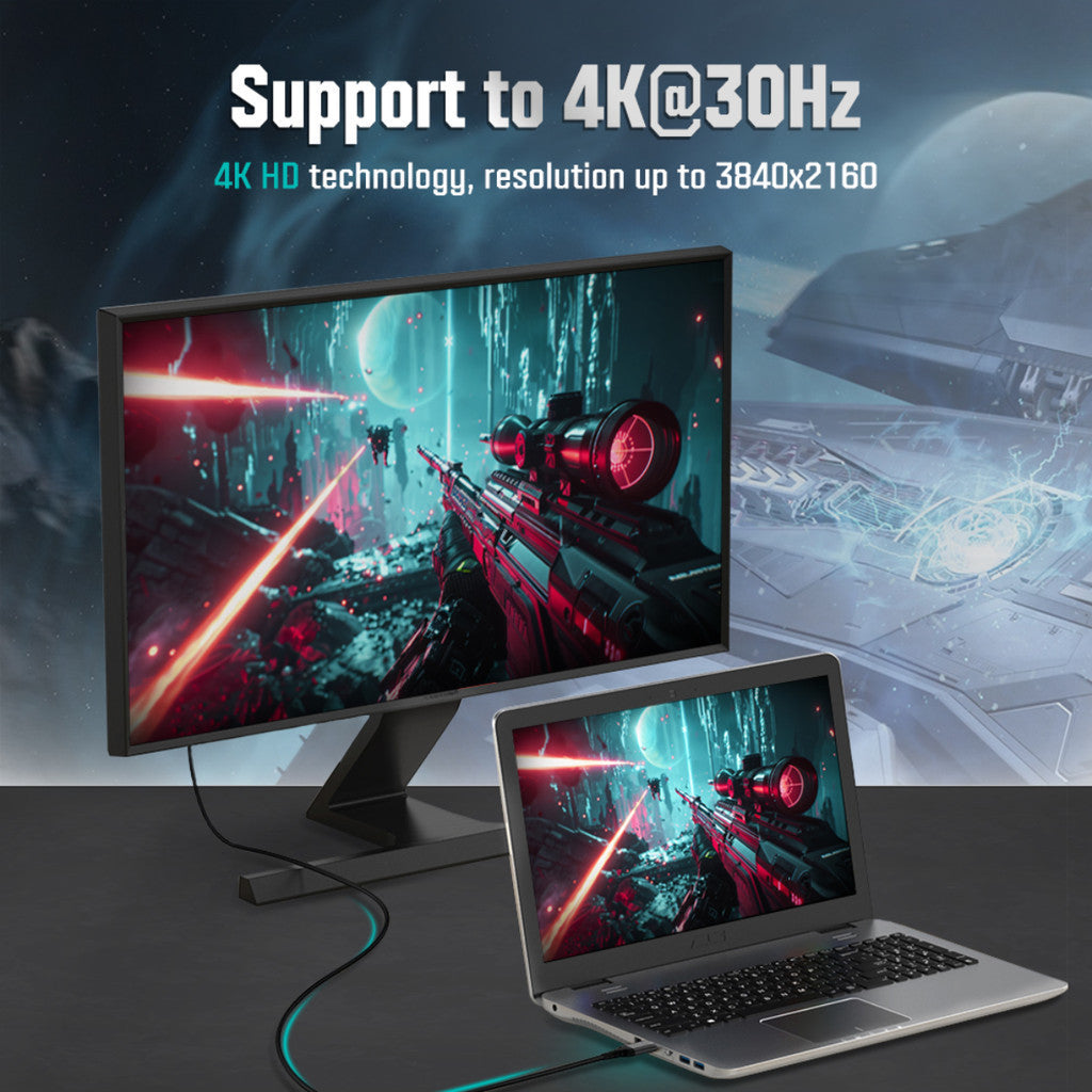 ERGONOZ สาย Displayport to HDMI 4K / 30Hz / 2M. (EGN-CL-DP2HD4K30-2M) รับประกัน 2 ปี