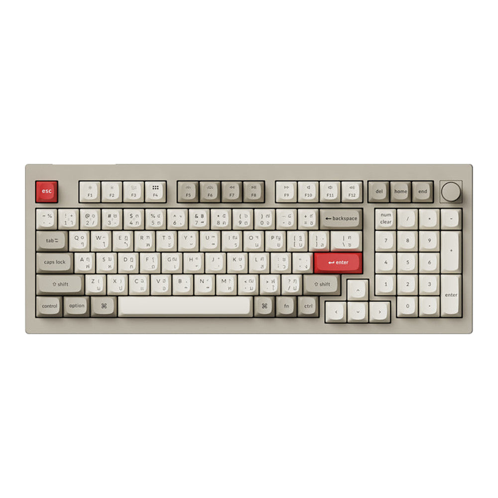Keychron V5 Max QMK/VIA Wireless Custom Mechanical Keyboard Retro Red/Banana Switch