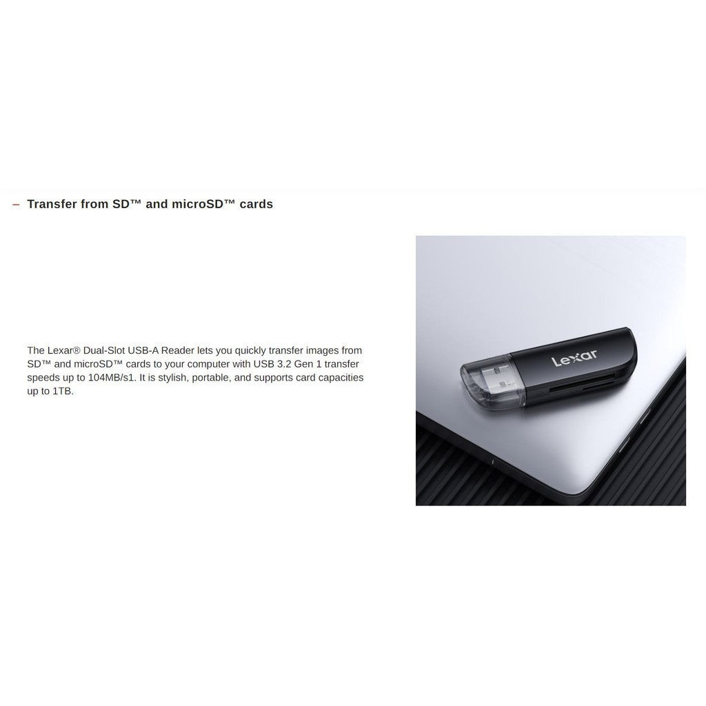 LEXAR Dual-Slot USB-A Reader USB 3.2 Gen 1 LRW300Uรับประกัน 2 ปี