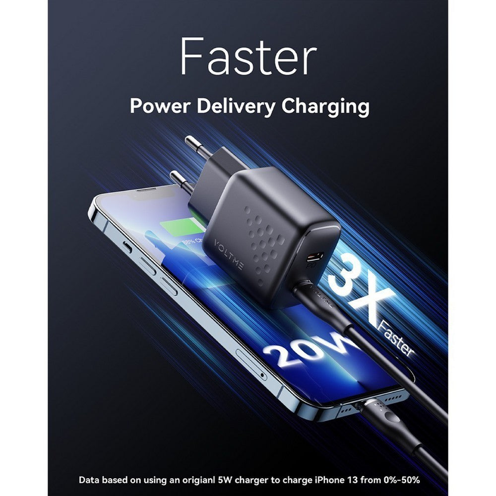 VOLTME ADAPTER CHARGER(อะแดปเตอร์) REVO 20W DUO LITE 2xUSB-C V2019TH Black รับประกัน 2 ปี