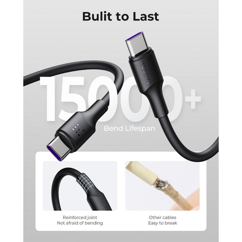 VOLTME CHARGING CABLE (สายชาร์จ) POWERLINK EDC 100W USB-C 1.2M C2278 Black รับประกัน 2 ปี