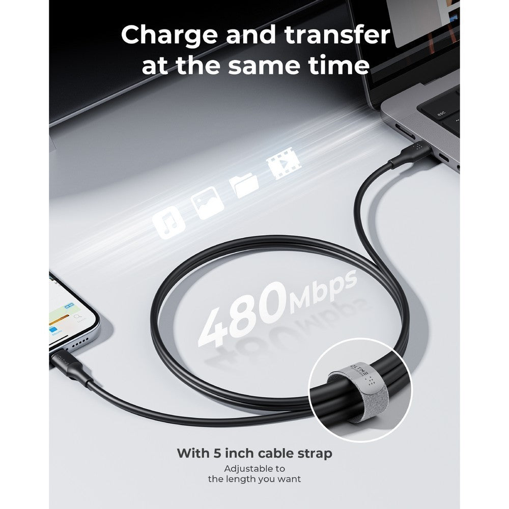 VOLTME CHARGING CABLE (สายชาร์จ) POWERLINK EDC 100W USB-C 1.2M C2278 Black รับประกัน 2 ปี