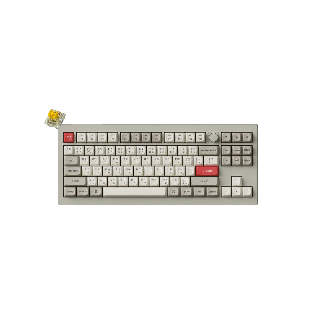 Keychron V5 Max QMK/VIA Wireless Custom Mechanical Keyboard Retro Red/Banana Switch