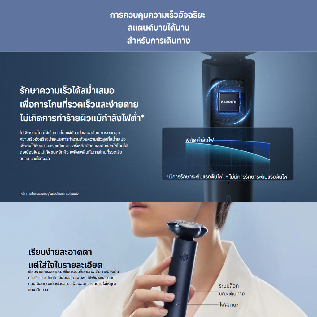 XIAOMI ELECTRIC SHAVER S101 เครื่องโกนหนวดไฟฟ้า กันน้ำระดับ IPX7 โกนง่าย ชาร์จเต็มเร็ว รับประกัน 1 ปี