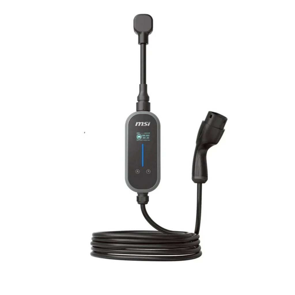 MSI EVSE EZGO EU 32A 1 PHASE BT GRAY เครื่องชาร์จรถยนต์ไฟฟ้าแบบพกพา รับประกัน 2 ปี