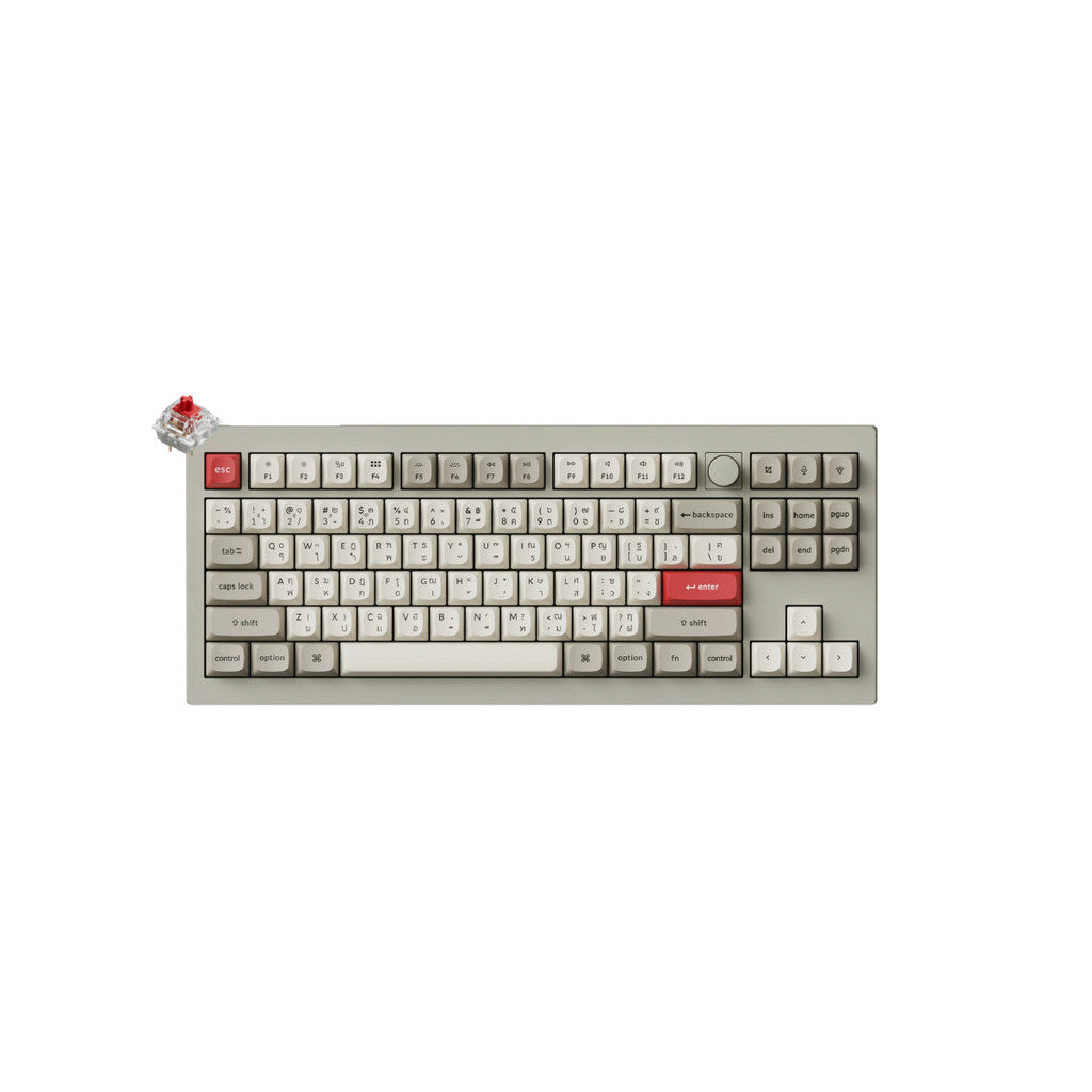 Keychron V5 Max QMK/VIA Wireless Custom Mechanical Keyboard Retro Red/Banana Switch