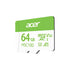 ACER MICRO SD (ไมโครเอสดีการ์ด) MSC100 64GB READ 100MB/s WRITE 30MB/s (ZC.A01ST.0JE) WARRANTY 5 Y.