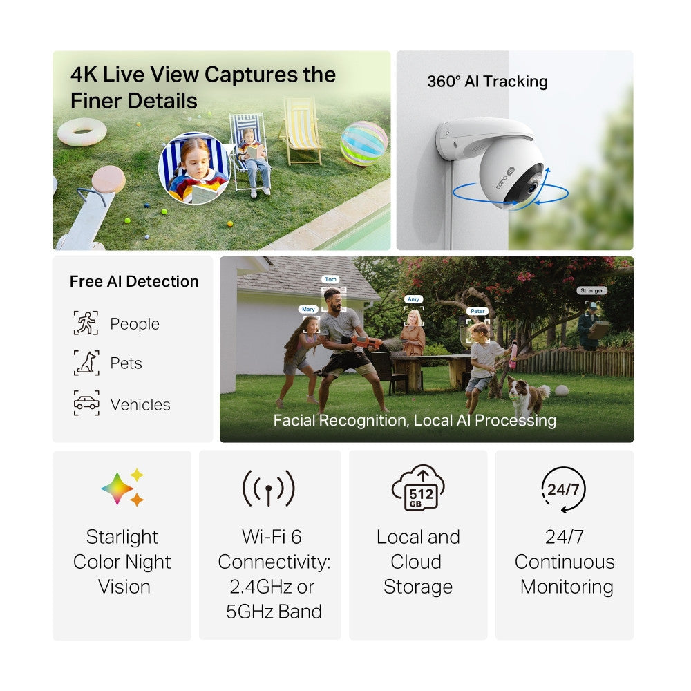 TP-Link Tapo C560WS -  4K 8MP Outdoor Pan/Tilt Security Wi-Fi Camera