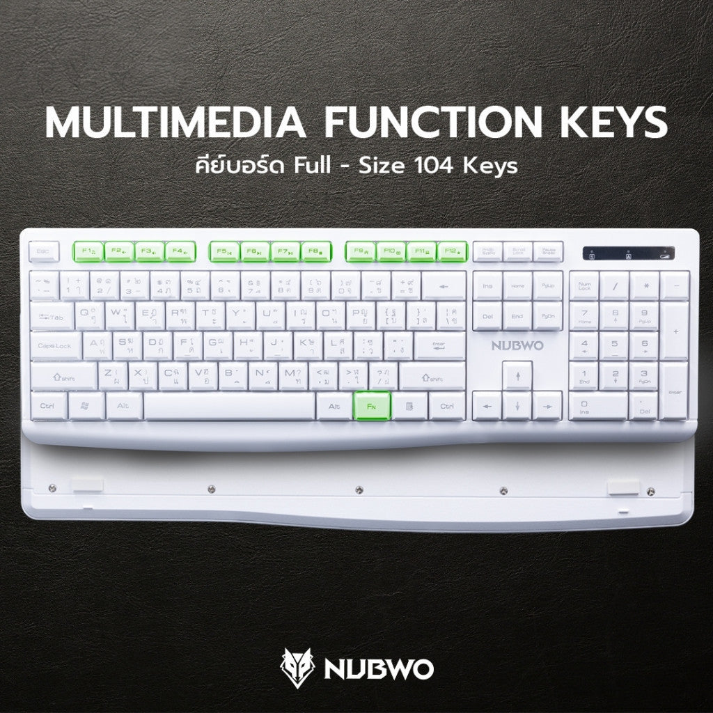 NUBWO NKM-625 WIRELESS KEYBOARD & MOUSE COMBO SET คีย์บอร์ดและเมาส์ไร้สาย
