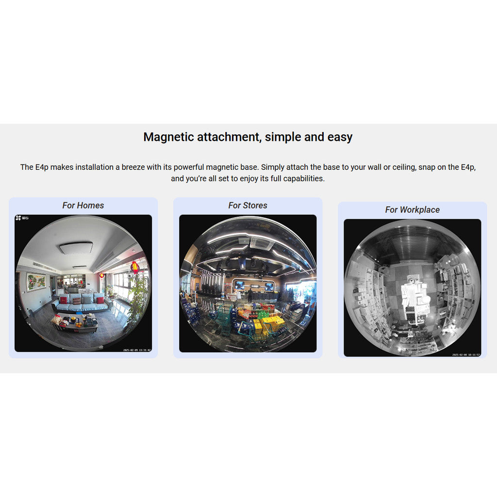 EZVIZ E4P 6MP Smart Wi-Fi Panoramic Fisheye Camera พร้อมดีไซน์ทันสมัย คมชัดไร้จุดบอด 360°