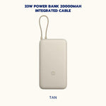 Xiaomi 33W Power Bank 20000mAh (Integrated Cable) กำลังไฟสูงสุด 33W มีสายชาร์จในตัว พกพาสะดวก