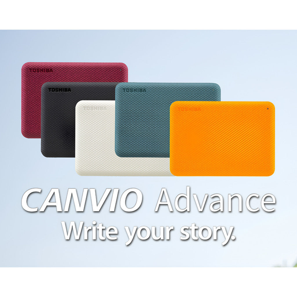 TOSHIBA PORTABLE HDD (ฮาร์ดดิสพกพา) CANVIO ADVANCE 1TB USB 3.2 GEN 1 (RED) (HDTCA10AR3AA) W. 3 Y.