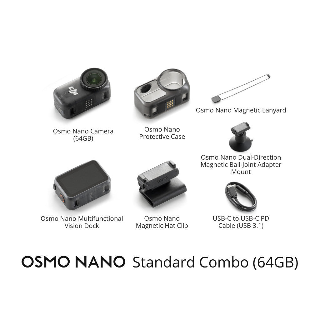 DJI Osmo Nano กล้องแอคชั่น Action Camera Standard Combo 4K 128GB ประกัน 1 ปี
