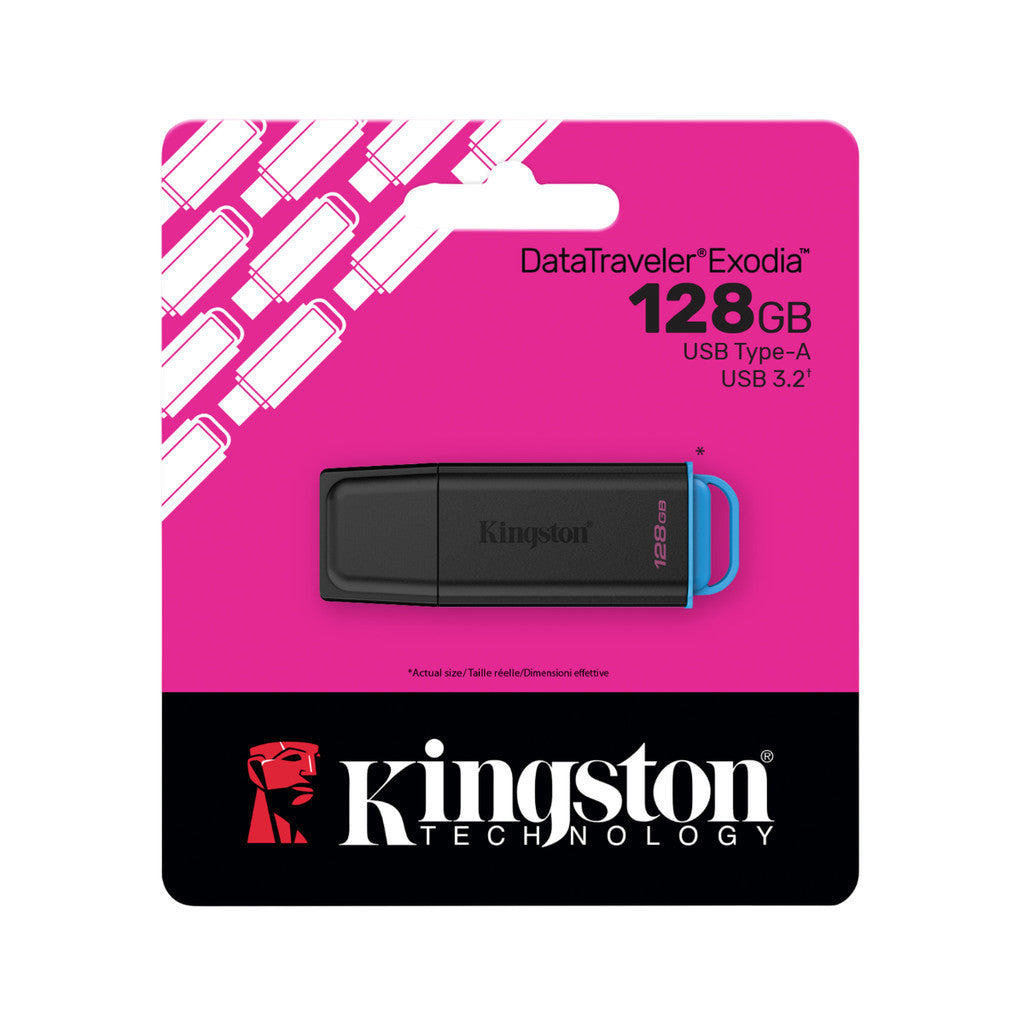 KINGSTON FLASH DRIVE (แฟลชไดรฟ์) DTXG2 128GB USB 3.2 Gen 1 (Sea Blue) WARRANTY 5 YEAR