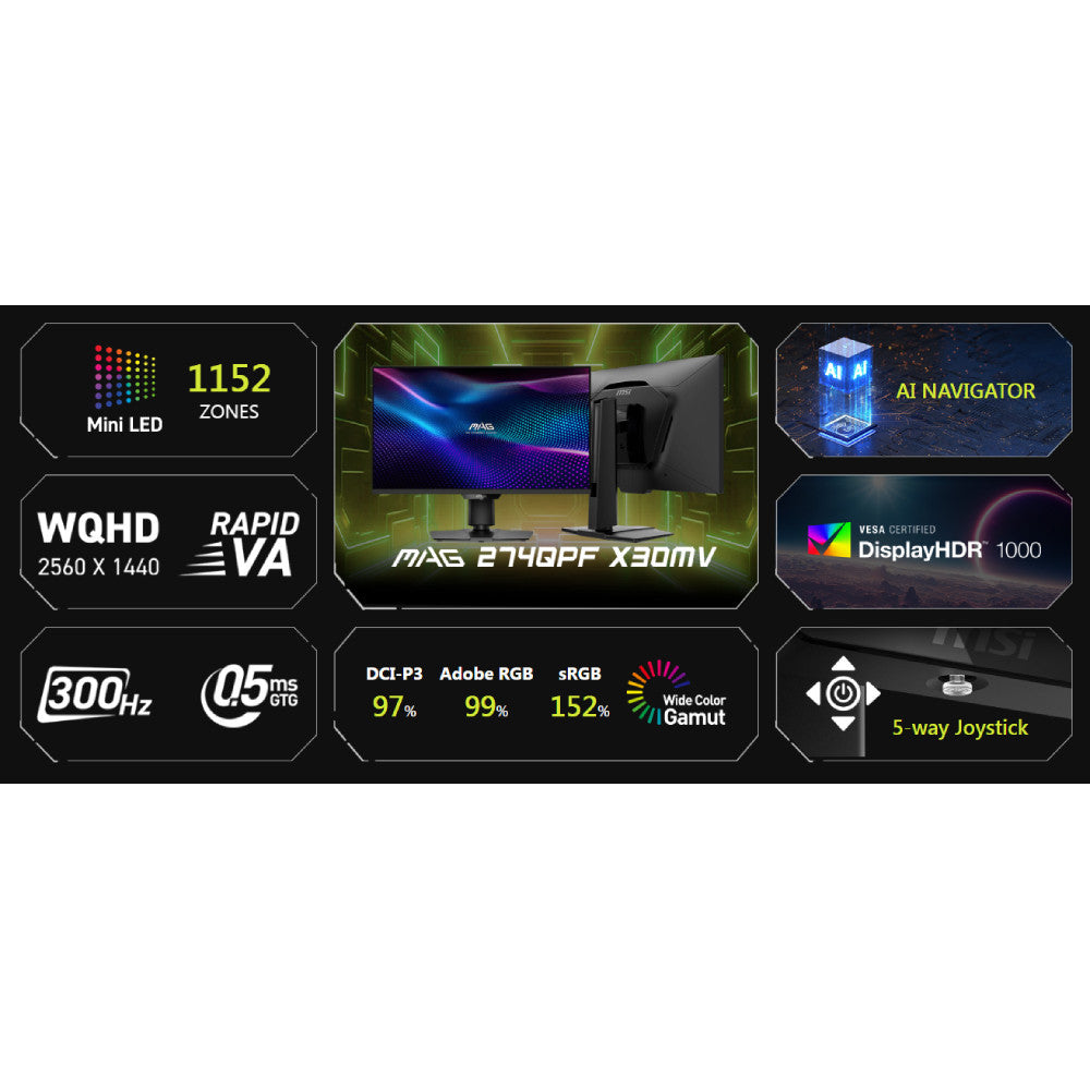 MSI Gaming Monitor (จอมอนิเตอร์) MAG 274QPF X30MV 27