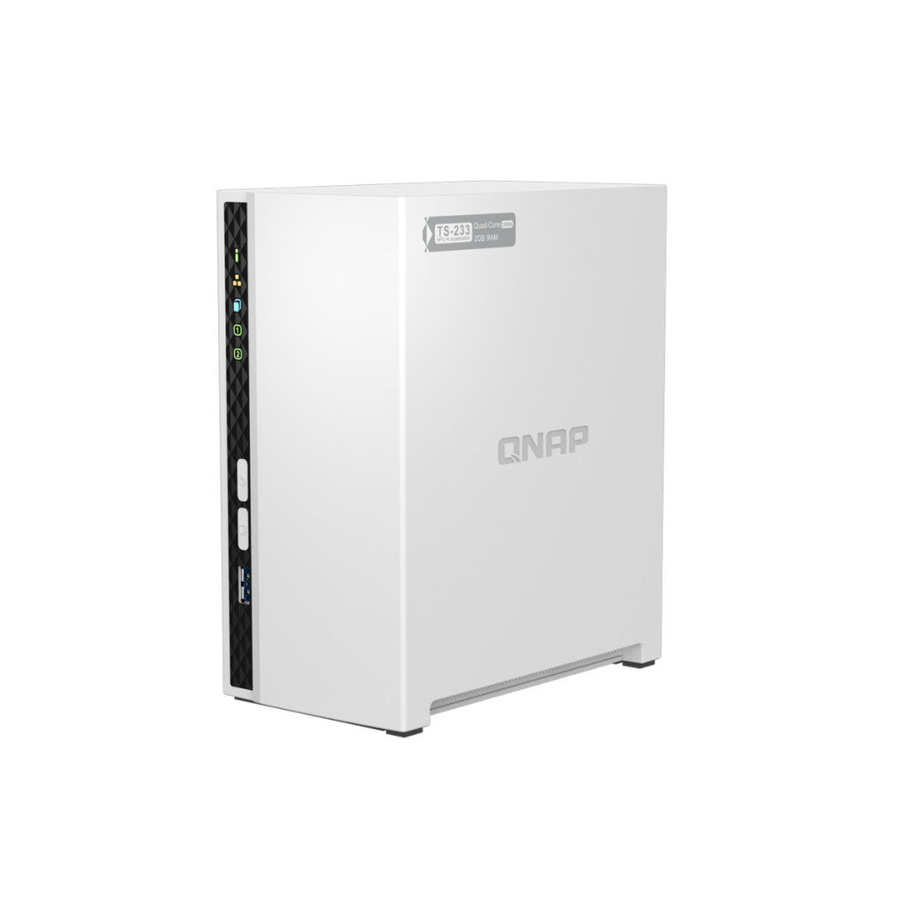 QNAP NAS (อุปกรณ์จัดเก็บข้อมูลบนเครือข่าย) TS-233 2 BAY ARM 4-core Cortex-A55 RAM 2 GB WARRANTY 2 Y.