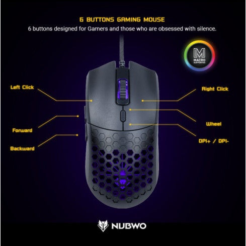 เมาส์ไร้เสียง Nubwo NM-94m MURDERER เมาส์มาโคร  ประกันศูนย์ 1 ปี