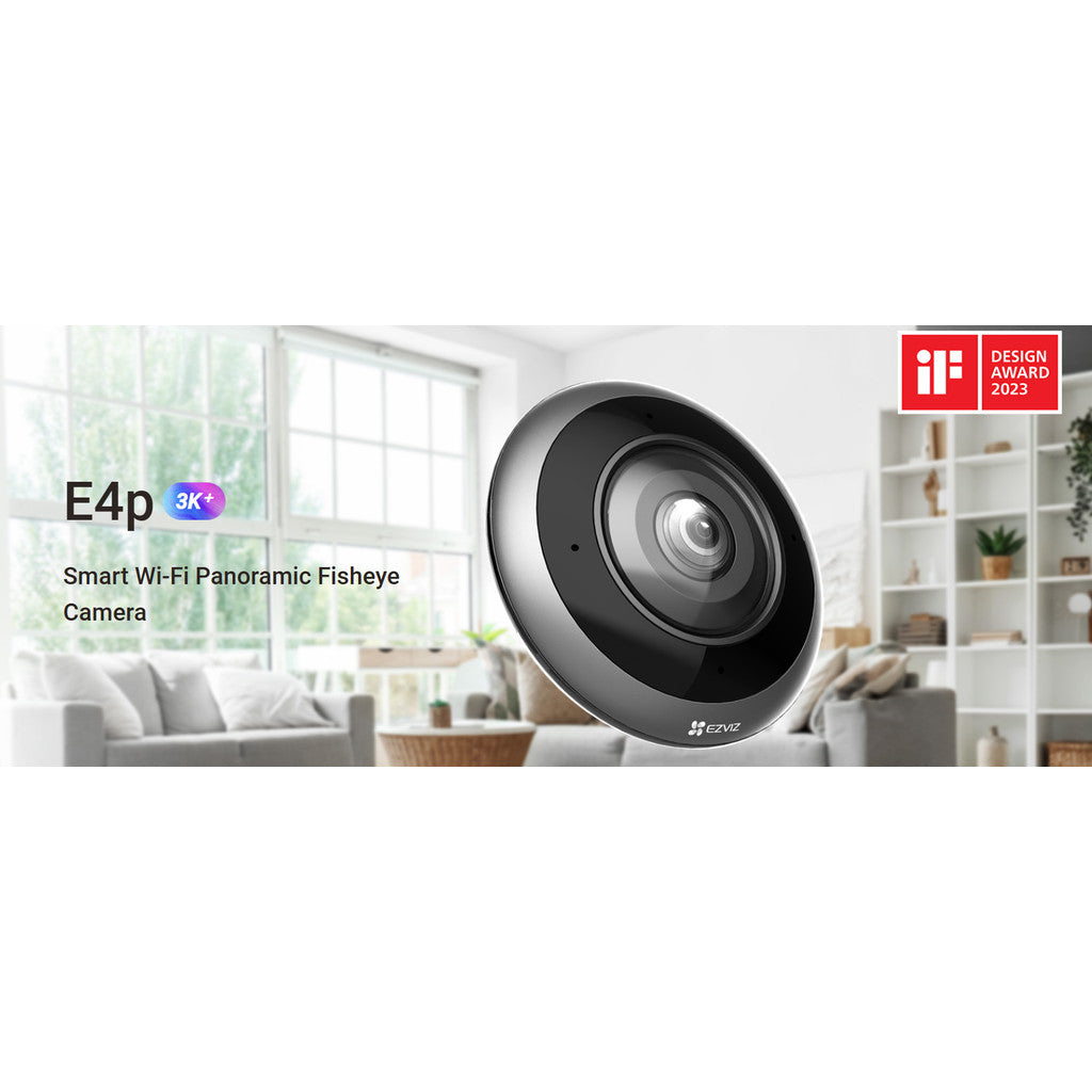 EZVIZ E4P 6MP Smart Wi-Fi Panoramic Fisheye Camera พร้อมดีไซน์ทันสมัย คมชัดไร้จุดบอด 360°