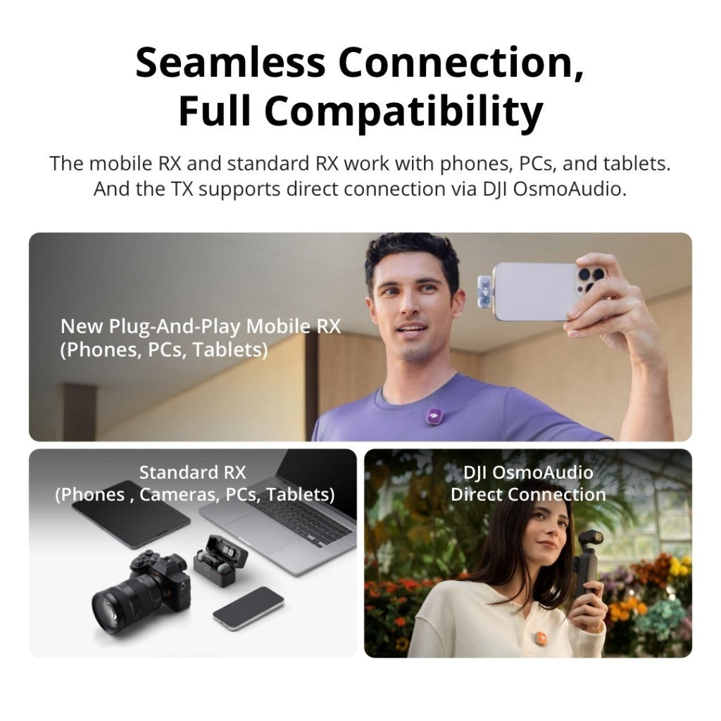 DJI Mic Mini 2 ไมค์ไร้สาย (2 TX + 1 Mobile RX + Charging Case) ประกัน 1 ปี