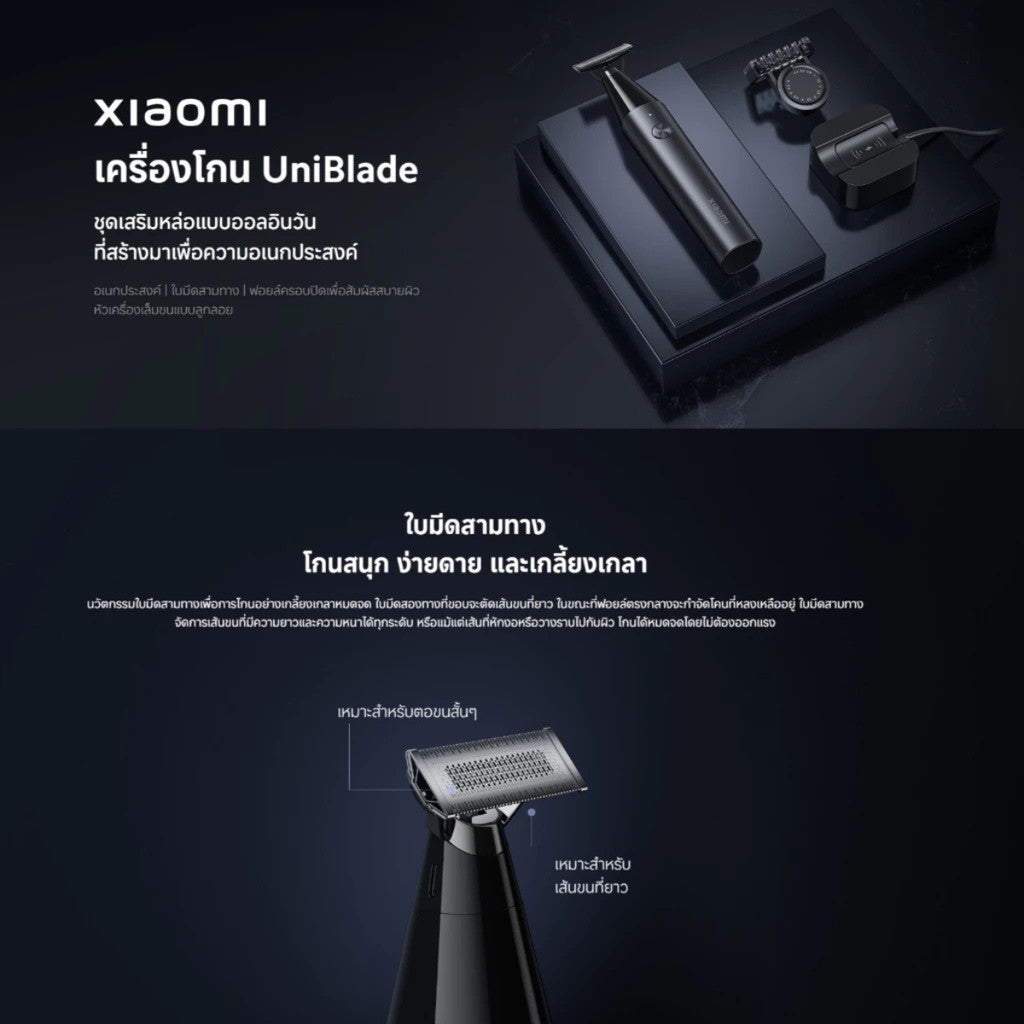 Xiaomi UniBlade Trimmer Replacement Head หัวเปลี่ยน เครื่องโกนหนวด ใบมีด 3 ทิศทาง โกนง่าย ฟอยล์ครอบคลุม