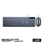 NUBWO NKM-637 KEYBOARD & MOUSE COMBO SET แบบมีสาย ปุ่มกลม รับประกัน 1 ปี