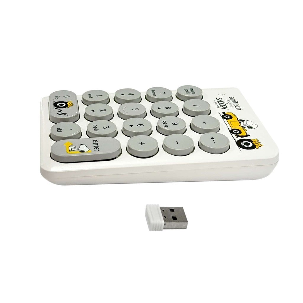 Anitech SNP-N187 X Snoopy 3 คีย์บอร์ดตัวเลขไร้สาย ระยะการเชื่อมต่อสูงสุด 10 เมตร