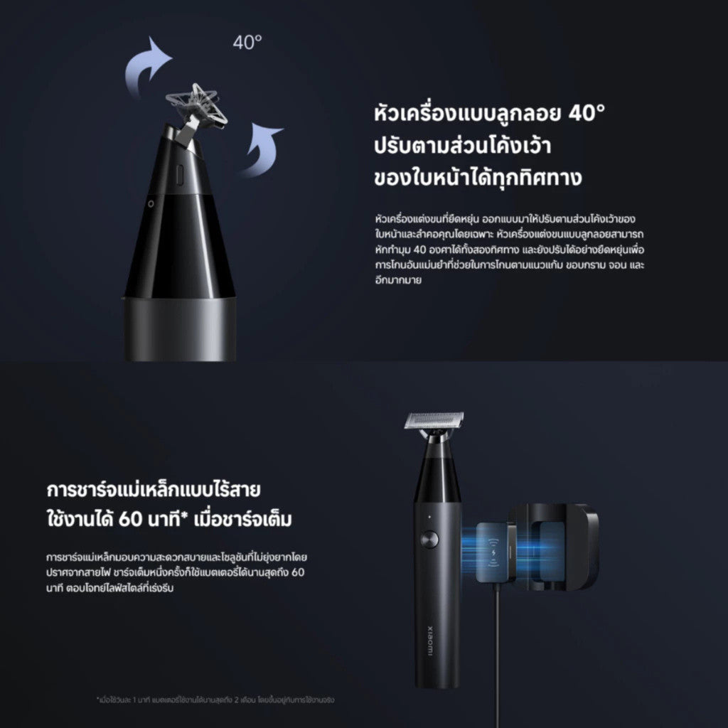 Xiaomi UniBlade Trimmer Replacement Head หัวเปลี่ยน เครื่องโกนหนวด ใบมีด 3 ทิศทาง โกนง่าย ฟอยล์ครอบคลุม