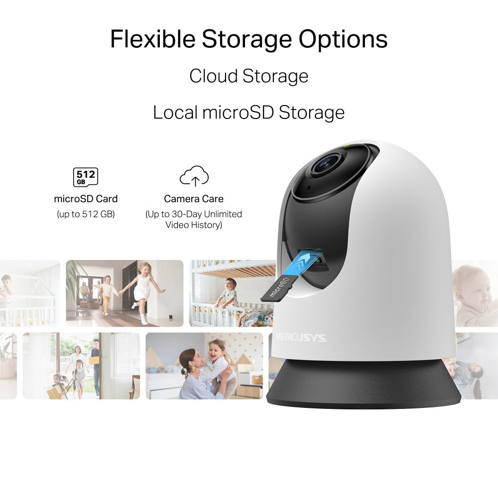 Mercusys MC210 Pan/Tilt Home Security Wi-Fi Camera 2K 3MP (Tp-Link TAPO)