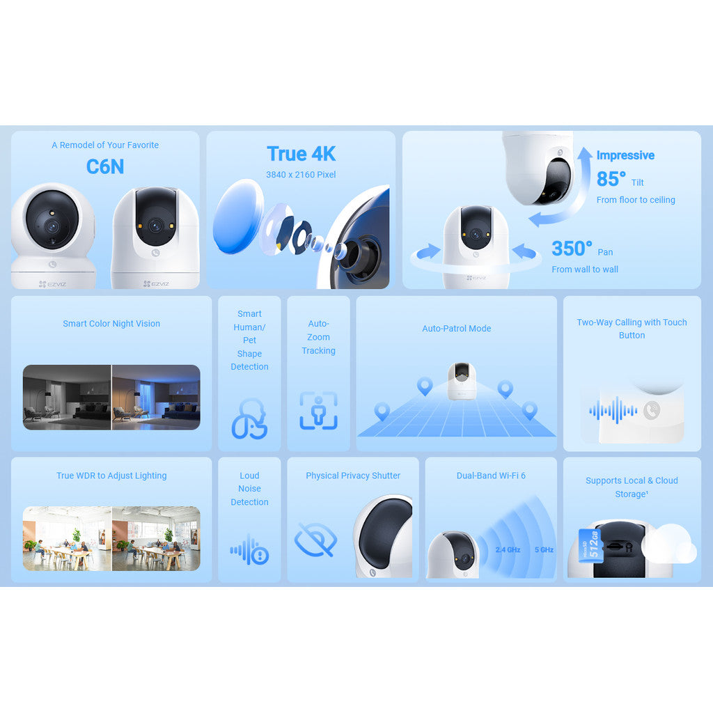 EZVIZ C6N G1 4K Next-Generation Pan & Tilt Wi-Fi Smart Home Indoor Camera กล้องวงจรปิดไร้สาย