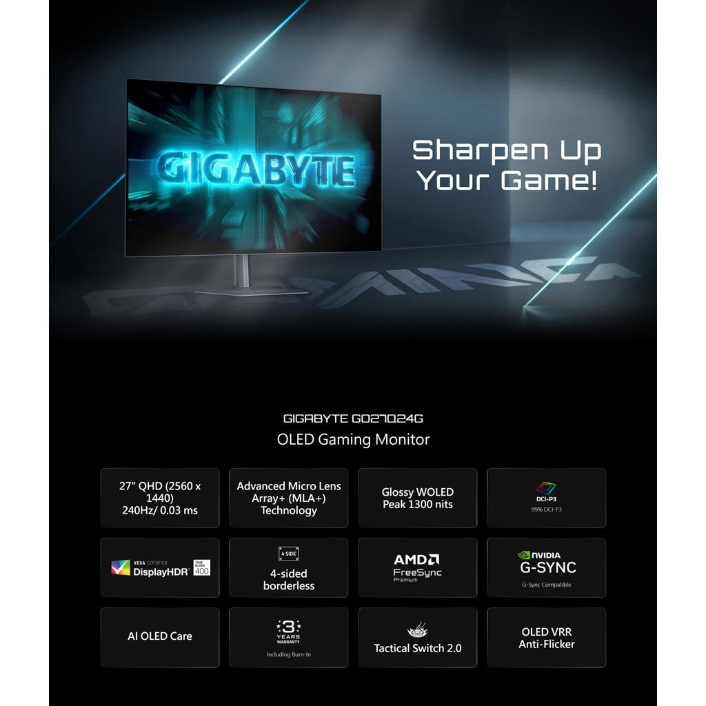 GIGABYTE Gaming Monitor (มอนิเตอร์เกมมิ่ง)GO27Q24G 27